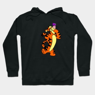 Tiger with Awareness Ribbon Butterfly (Purple) Hoodie